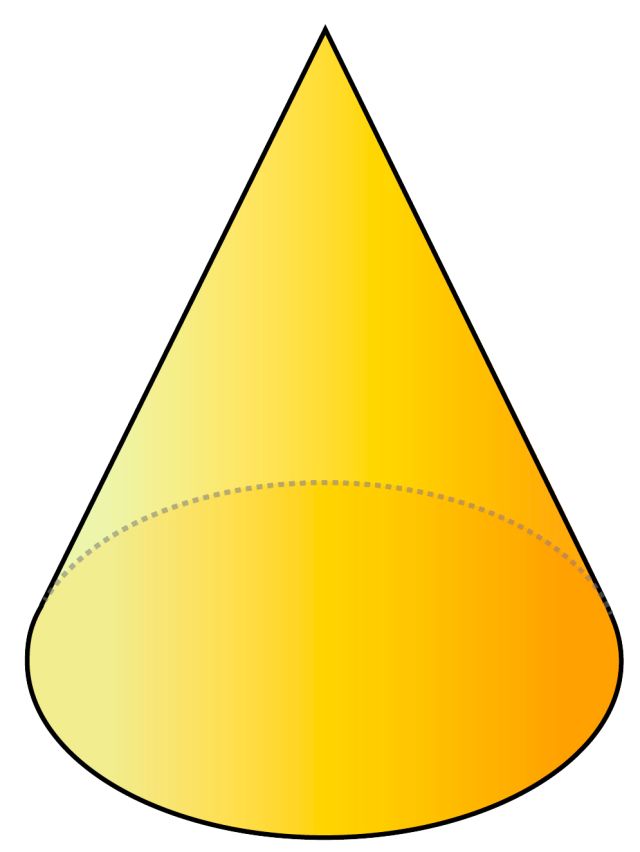 Which of these shapes is a cone? 