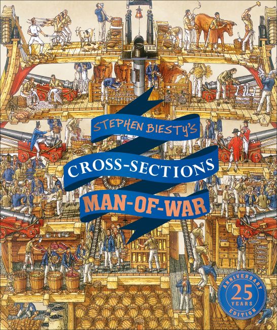 Stephen Biesty's Cross-Sections Man-of-War Hardback cover of Stephen Biesty's Cross-Sections Man-of-War