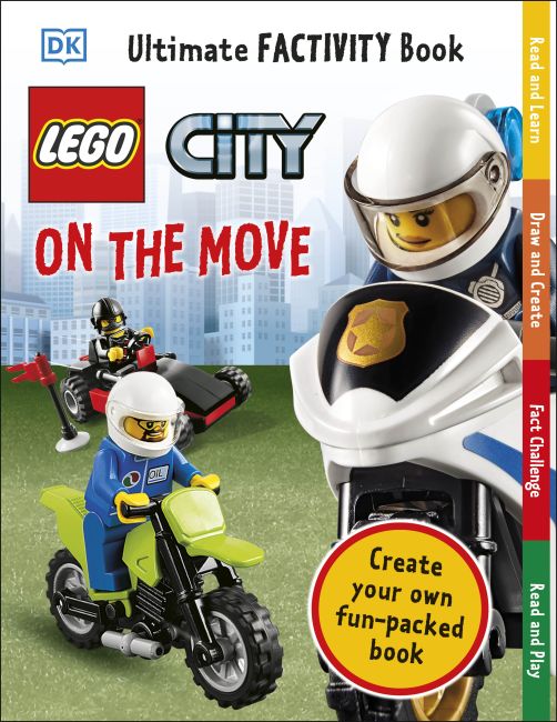 Paperback cover of LEGO City On The Move Ultimate Factivity Book