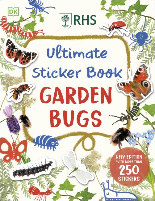 Paperback cover of RHS Ultimate Sticker Book Garden Bugs