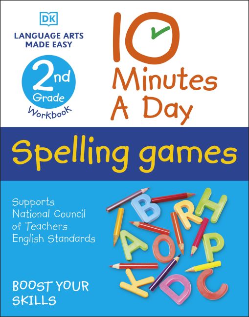 Paperback cover of 10 Minutes a Day Spelling Games, 2nd Grade