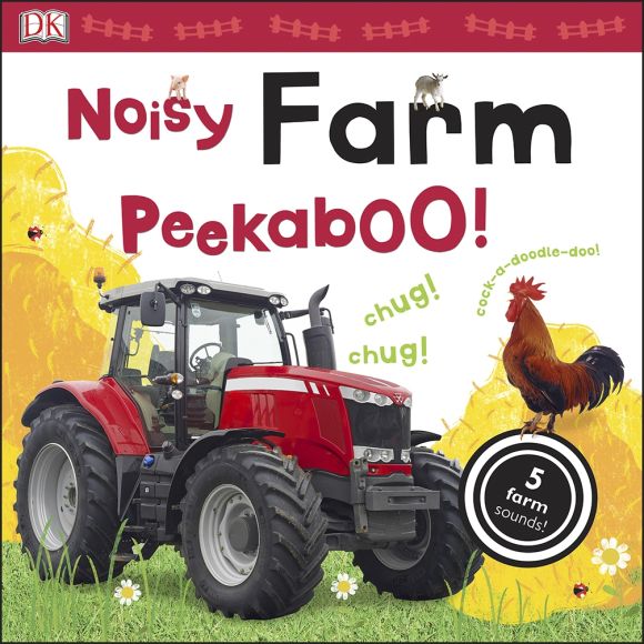 Board book cover of Noisy Farm Peekaboo!