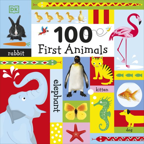 Board book cover of 100 First Animals