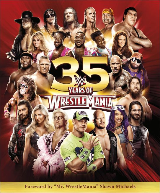 Hardback cover of WWE 35 Years of Wrestlemania