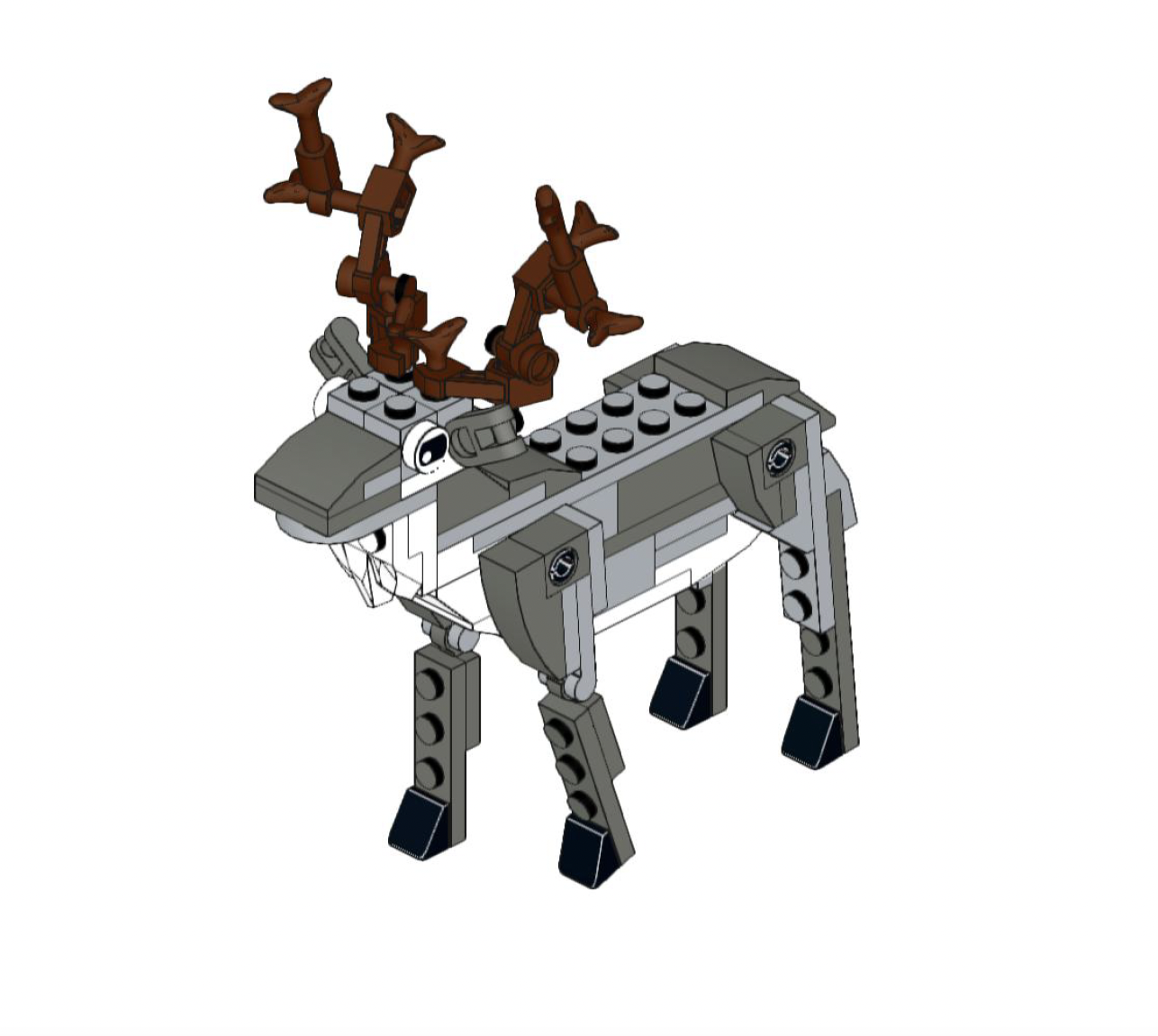 How to Build Lego Reindeer brick list