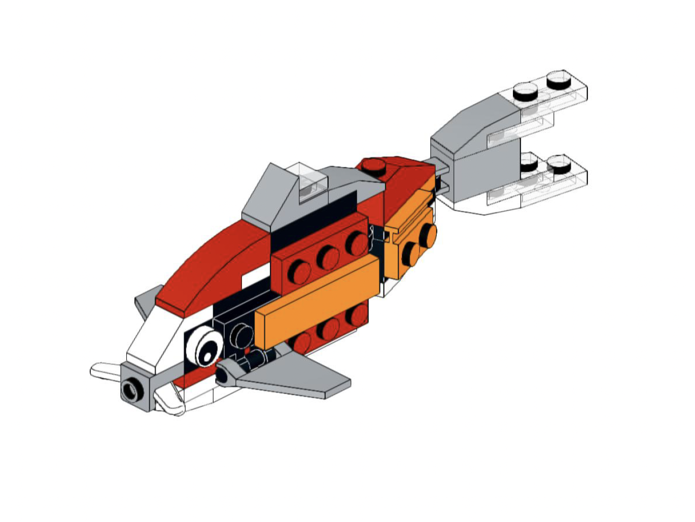 How to Build Lego Koi Carp brick list