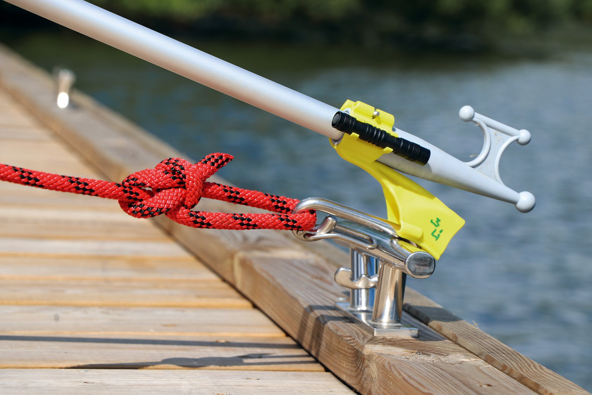 Durable Outdoor Easy Threading Rod Mooring Rope Multi-Purpose Dock Hook Boat  Telescopic Rod Fishing Accessories