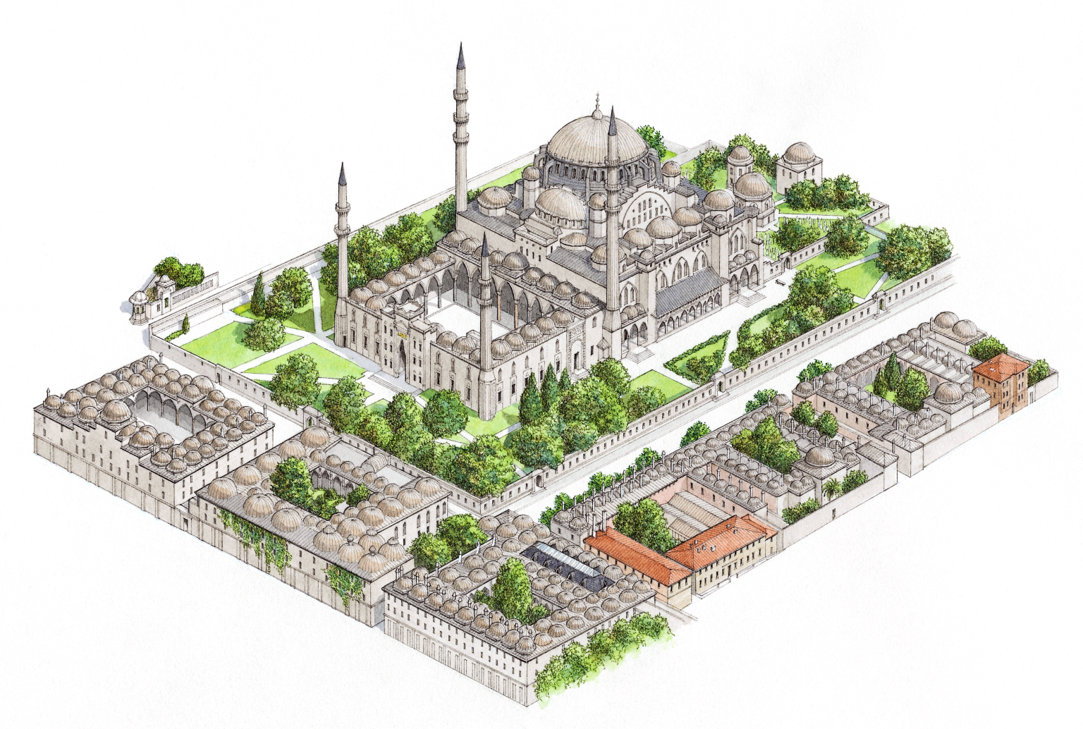 Süleymaniye Mosque Illustration | DK Eyewitness Travel