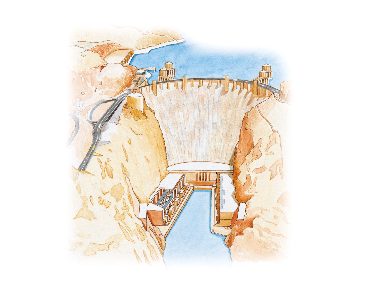 Hoover Dam illustration DK Eyewitness Travel