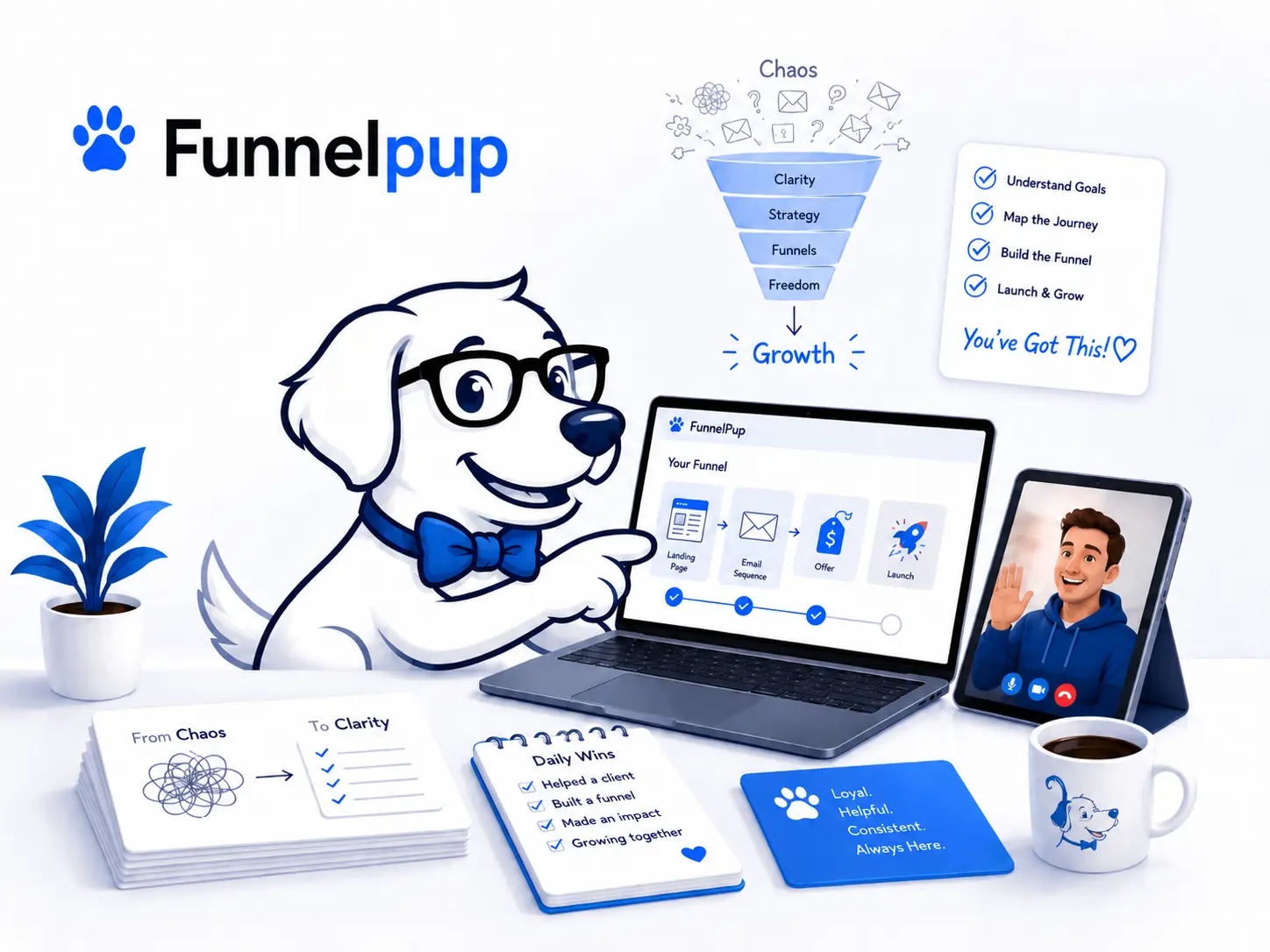 FunnelPup loyal companion visual