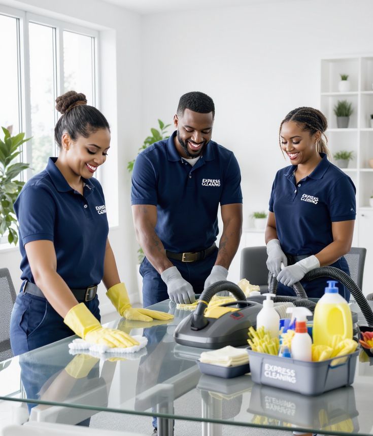 a team photo of cleaners at work