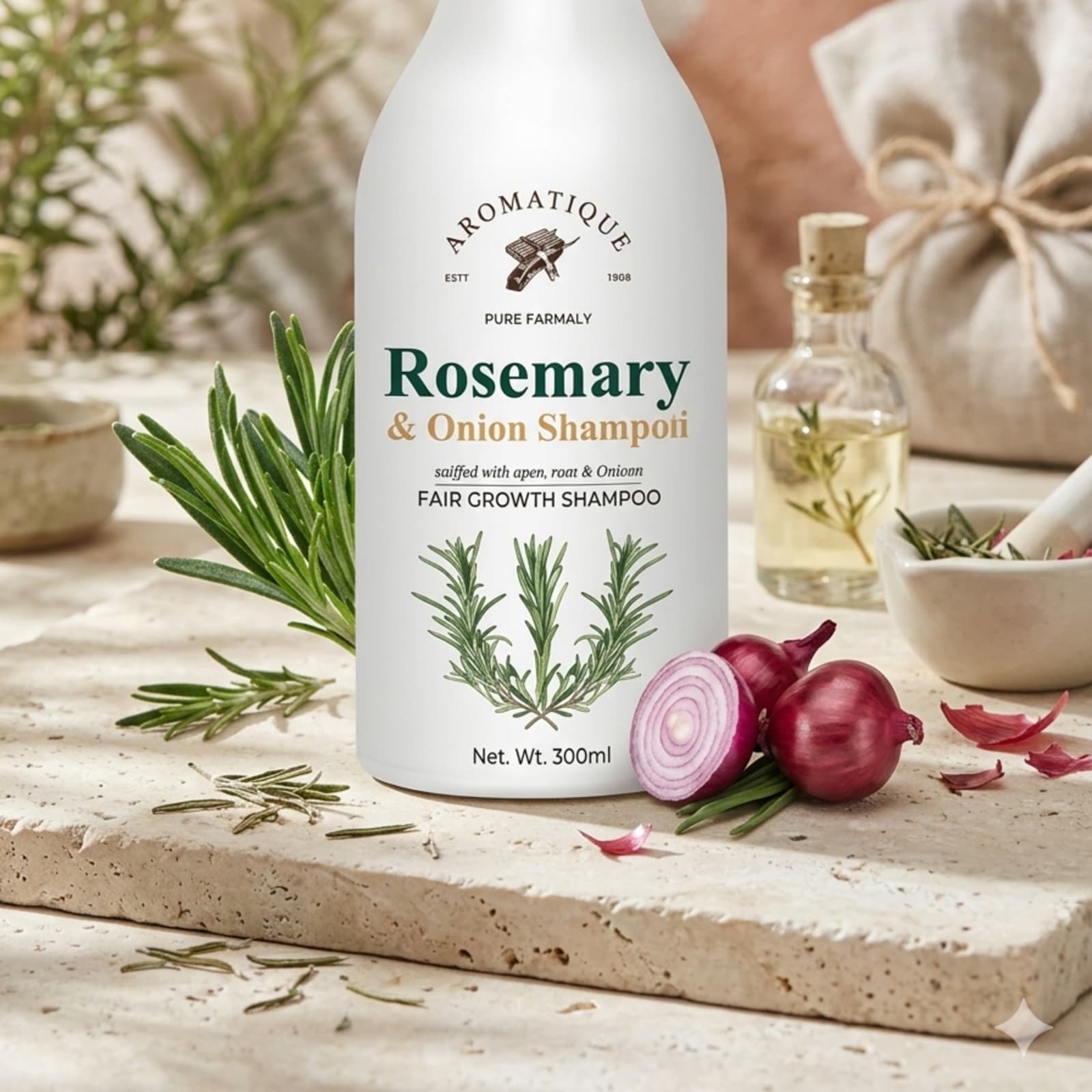Shampooing Romarin et Oignon Aromatique – 300 ml