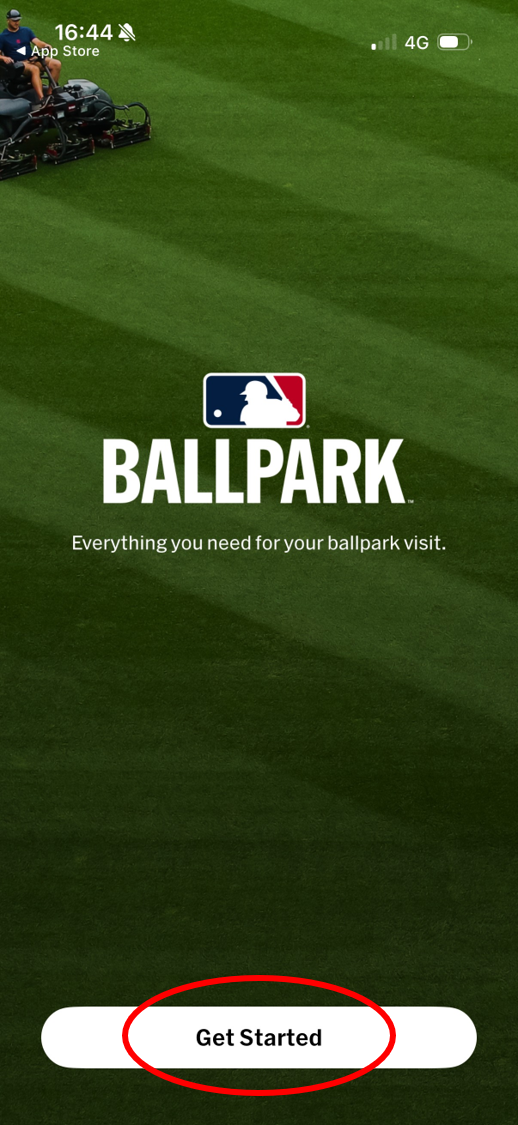 MLB Ballpark アプリ起動画面