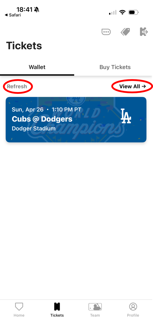 Refresh View All ボタン画面