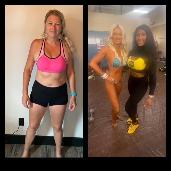Muscle building transformation with personal training at Total Body Fitness gym