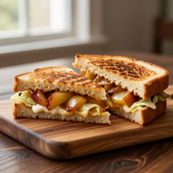 Karamellisiertes Apfel-Krautsalat-Sandwich