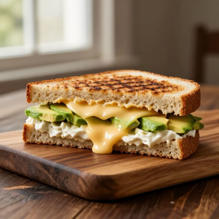 Cremiges Avocado-Emmentaler-Toast-Sandwich