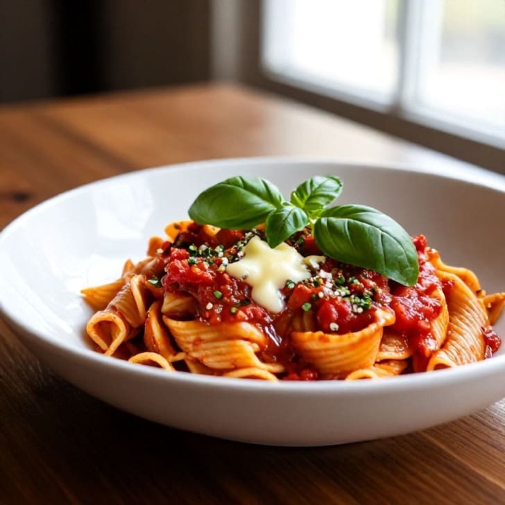 Spezialitätenpasta mit reichhaltiger Tomaten-Kräuter-Sauce