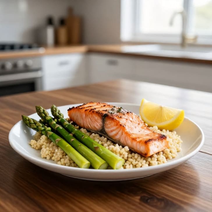 Schnelles Lachs-Spargel-Pfannengericht