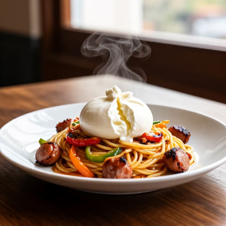 Knusprige Mini-Berner Pasta mit frischer Burrata