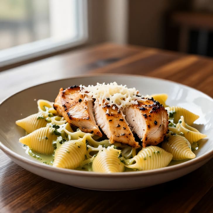 Salbei-Butter-Hühnchen mit Almkönig-Käse-Pasta