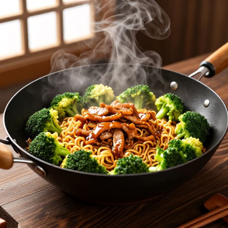 Herzhafte Schweinefleisch-Ingwer-Ramen-Pfanne