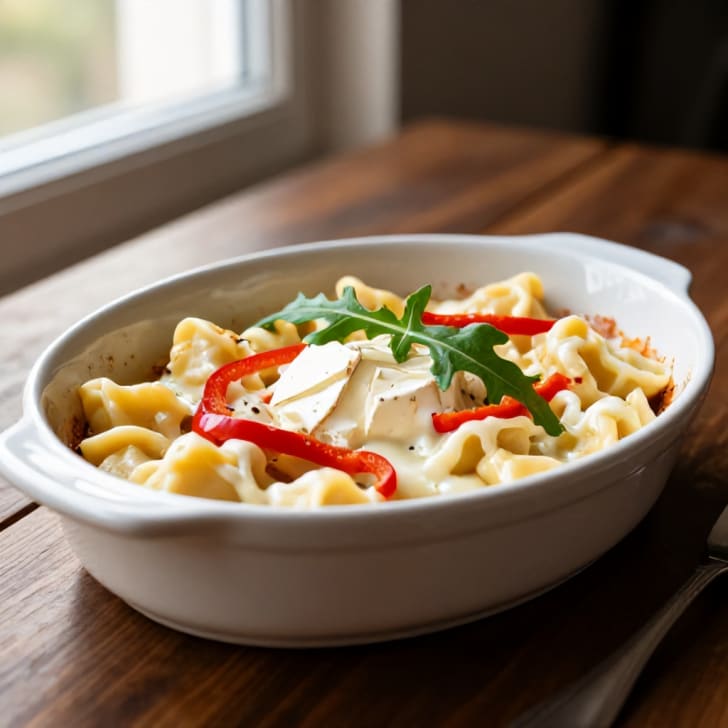 Überbackene Gnocchi mit Grillpaprika und geschmolzenem Camembert