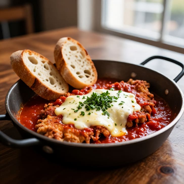 Schweineschnitzel mit Kräuterkruste und geschmolzenem Mozzarella