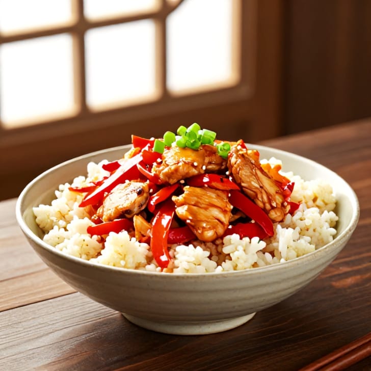 Kimchi-Hähnchen mit Karfiol-Wokgemüse