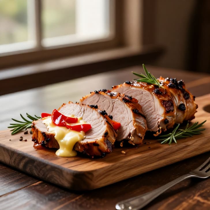 Mediterran gefüllter Schweinslungenbraten