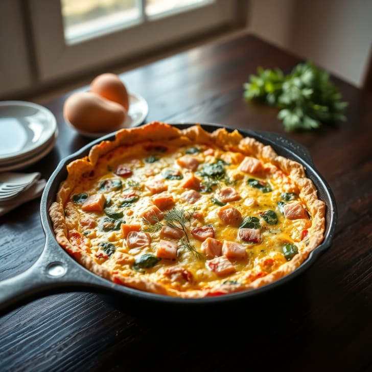 Herzhafte Lachs-Paprika-Frittata