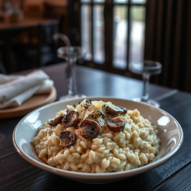 Cremiges Pilzrisotto mit Welschriesling