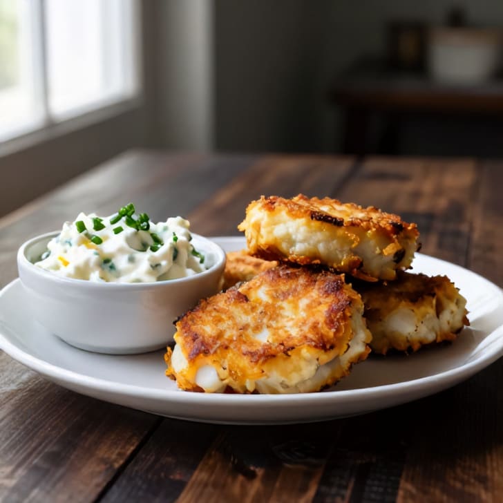 Knusprige Kabeljau-Frikadellen mit Protein-Remoulade