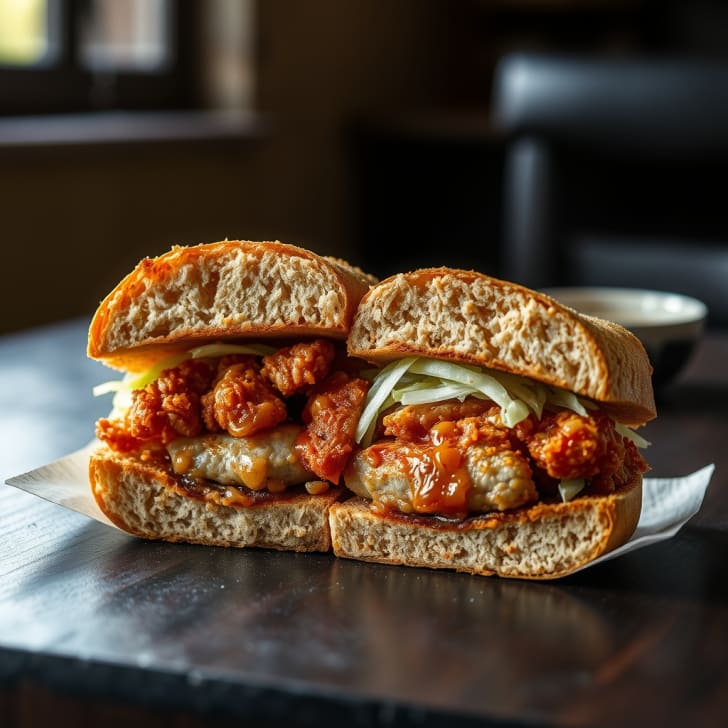 Knusprige Schweine-Katsu-Sandwiches mit süß-saurer Zitronen-Limo-Glasur