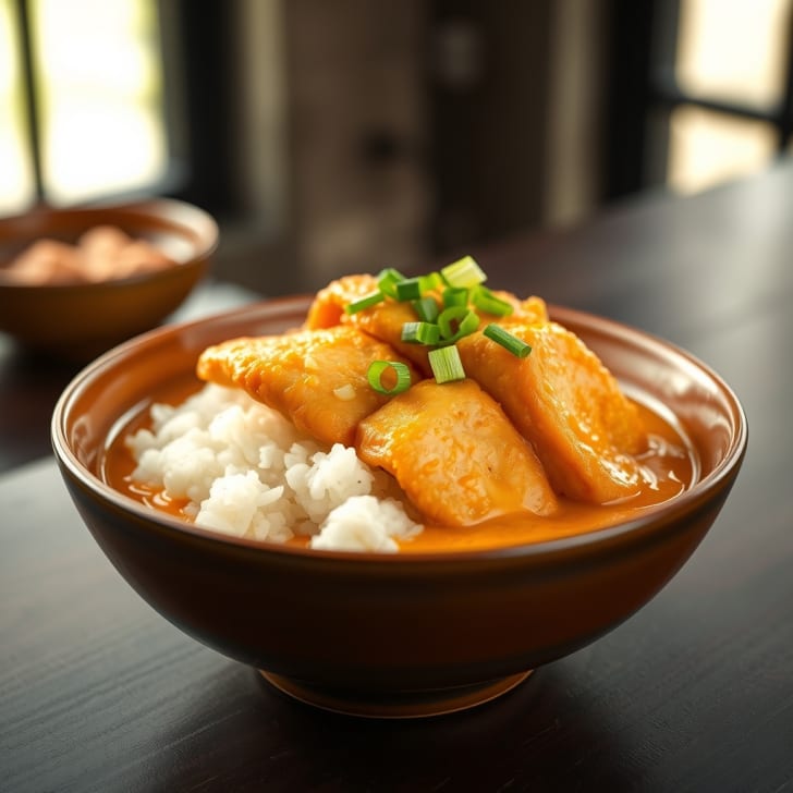 Knusprige Hähnchen-Curry-Bowls nach Katsu-Art mit Apfel-Curry-Sauce