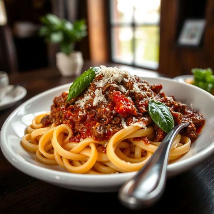 Schnelles Bier-Schmorragout mit Tagliatelle