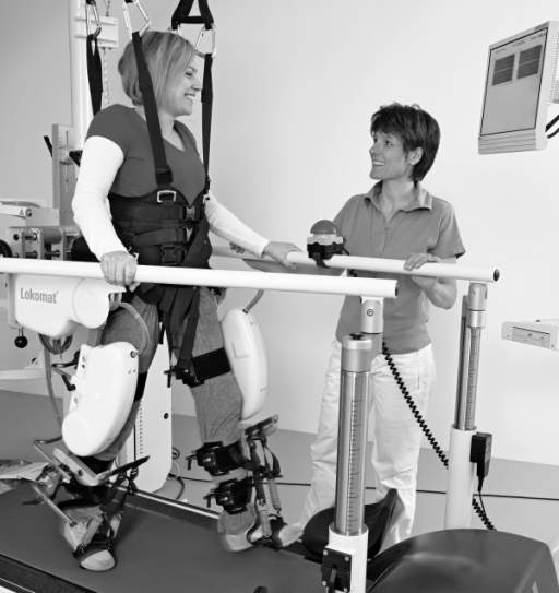 Alat robotik untuk rehabilitasi gait pasien. Sumber: anonim, Openi, 2011.