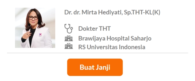 Dokter Spesialis THT Terbaik di Jakarta Selatan - Alodokter