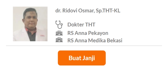 Dokter Spesialis THT Terbaik di Bekasi - Alodokter