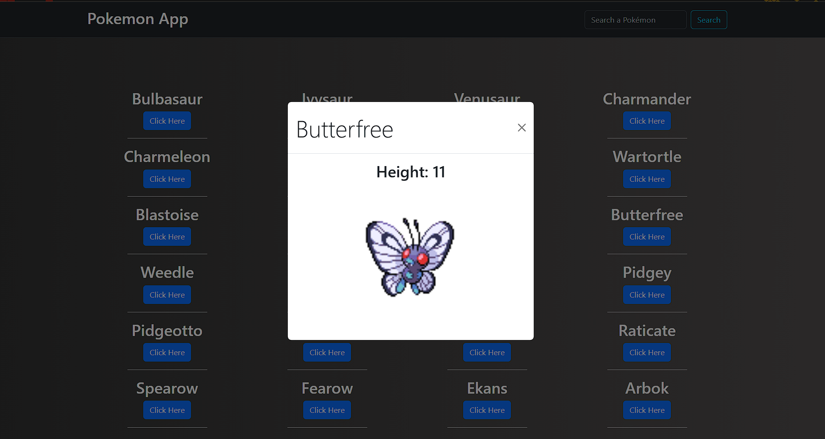 Pokémon App Screenshot