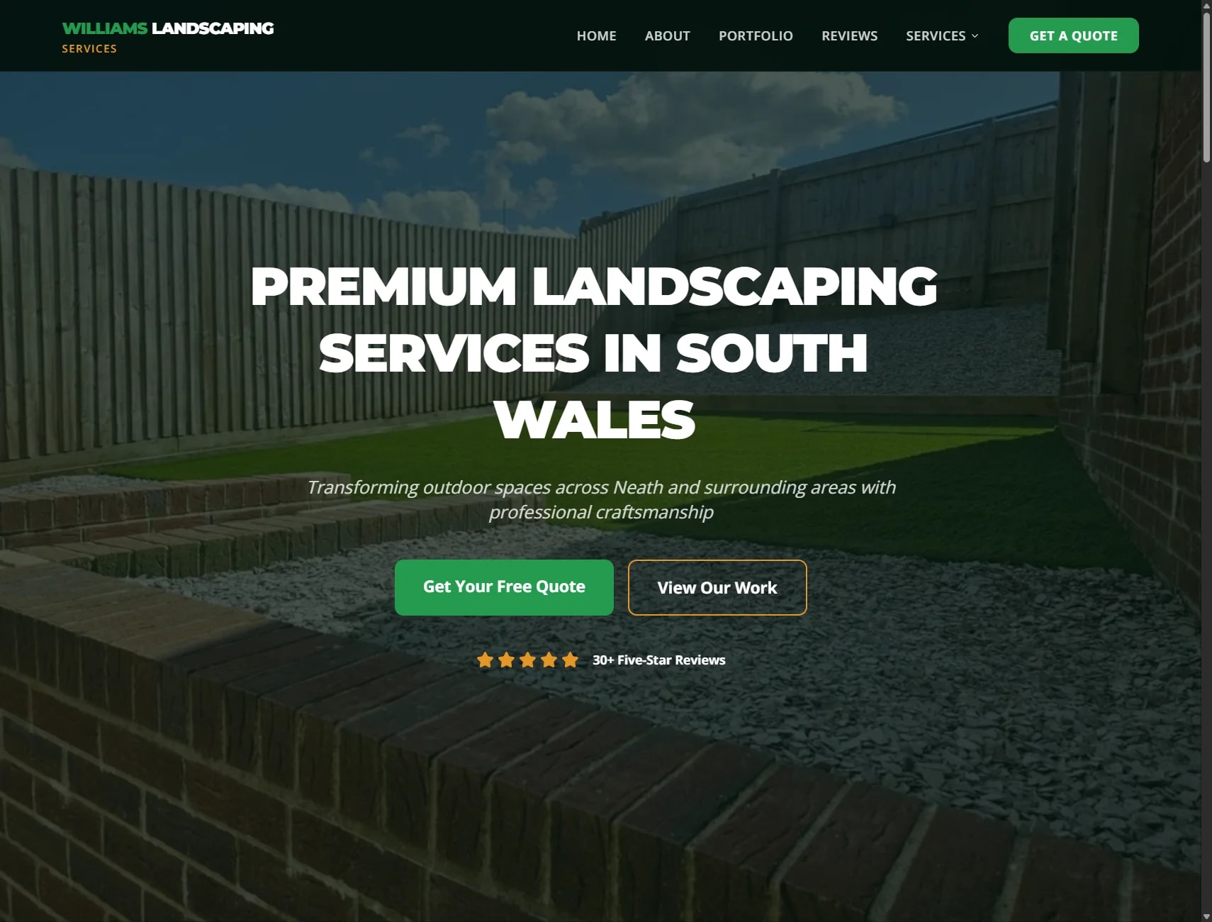 Williams Landscaping Services website