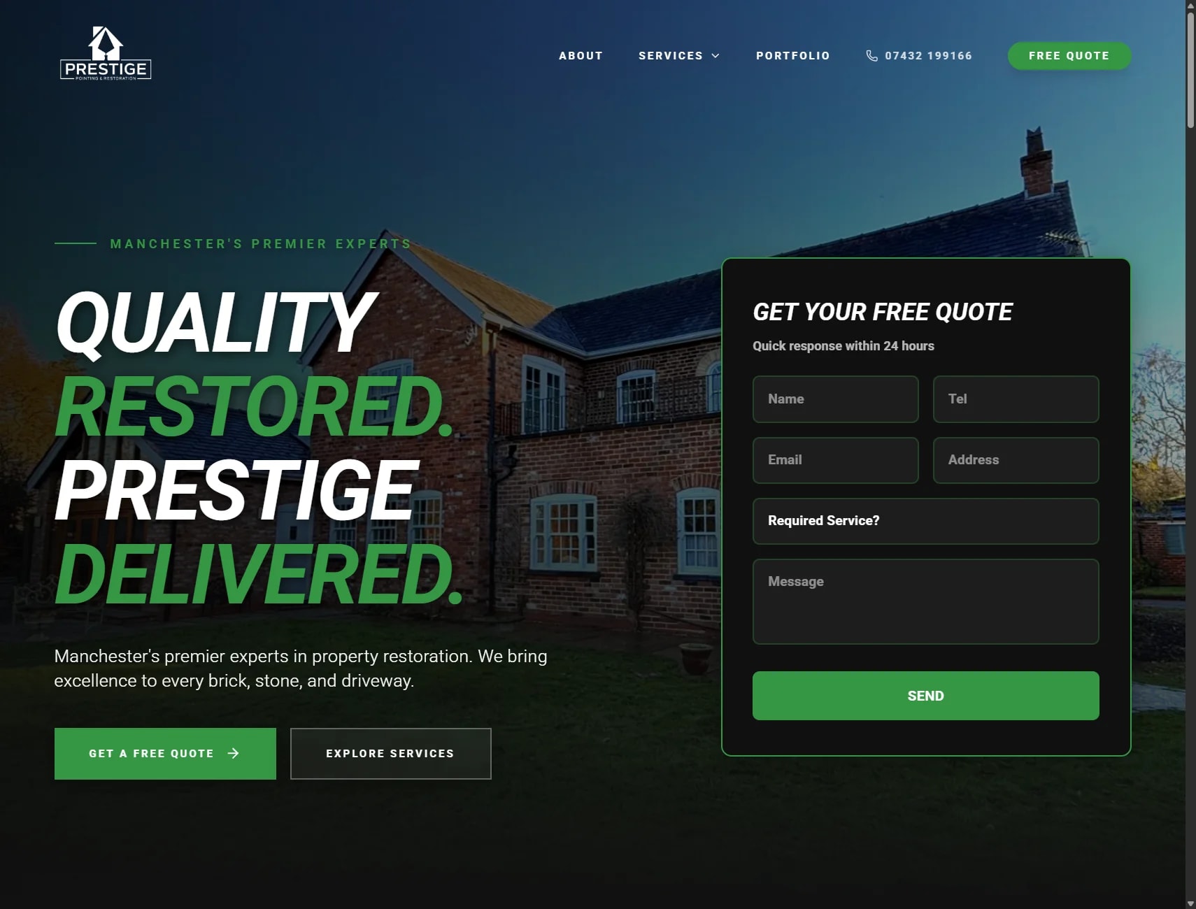 Prestige Pointing website