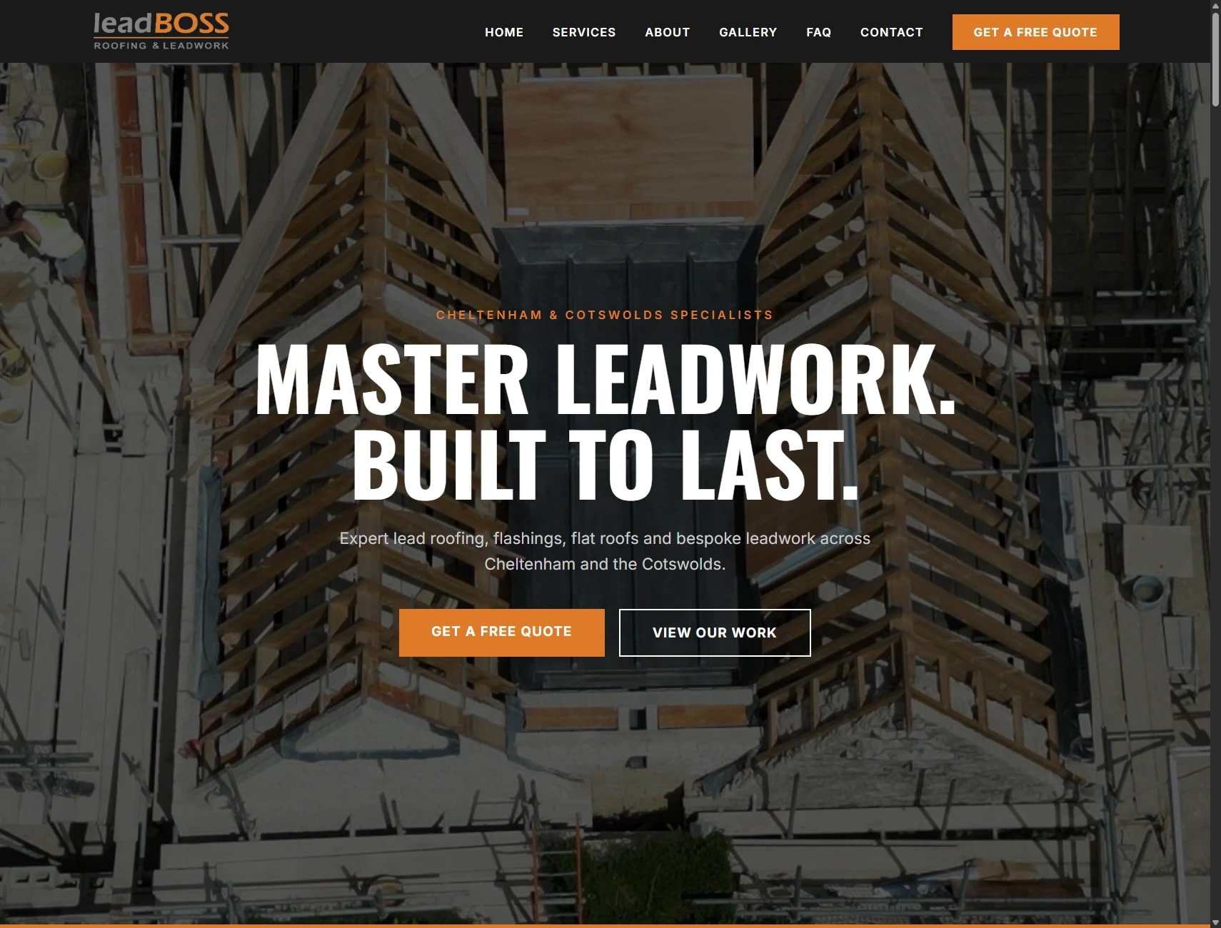 leadBOSS Roofing and Leadwork website