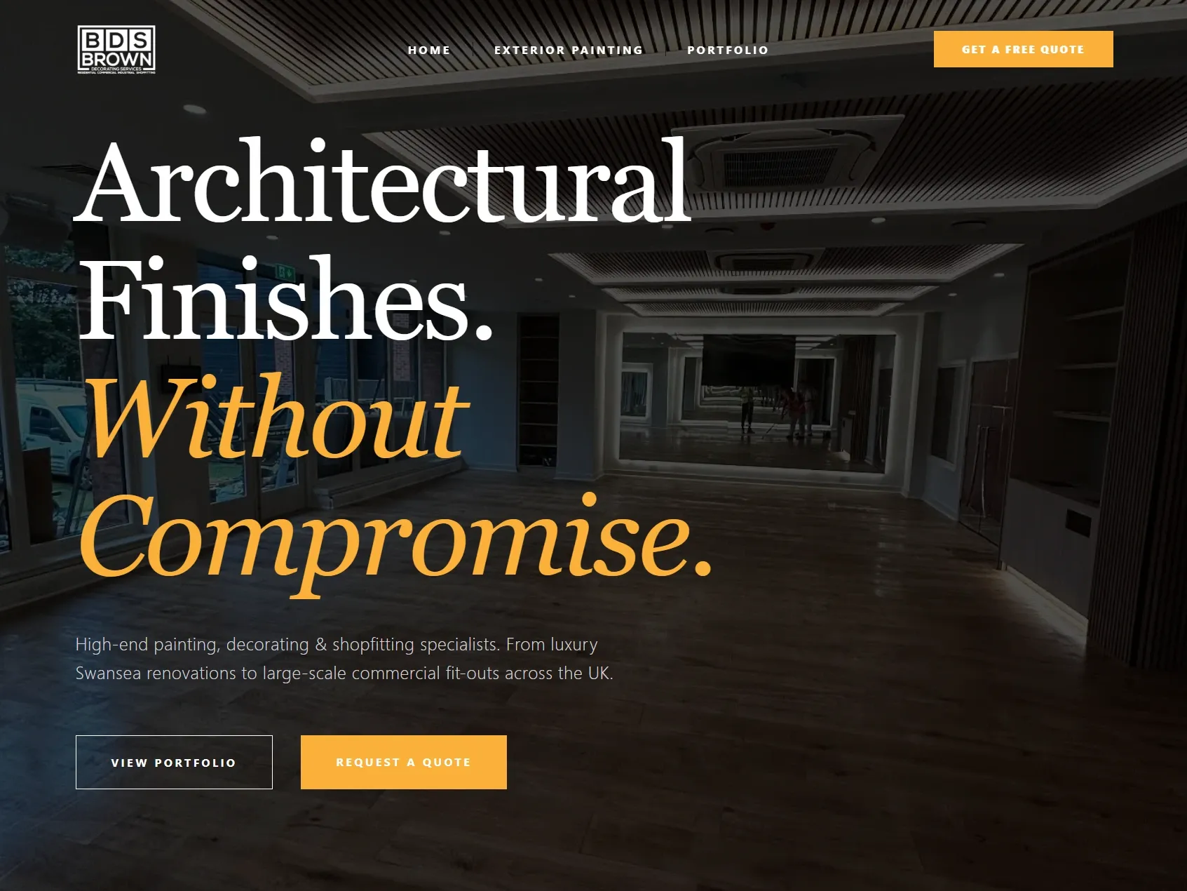Example decorator website built by WebForTrades