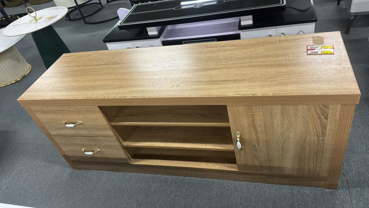 Elegant Light Wood TV Stand image 1