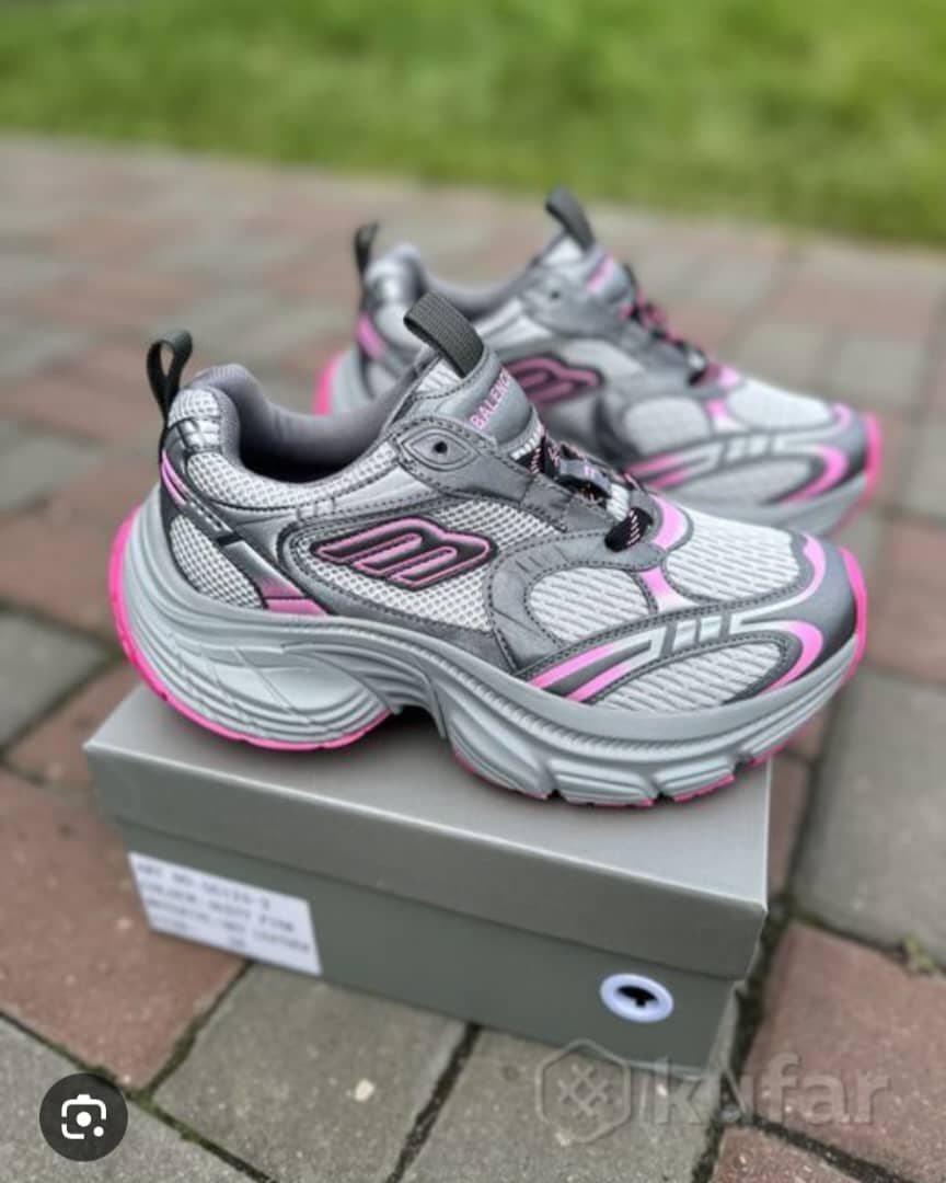 Grey & Pink Fashion Sneakers β Lightweight & Trendy image 1