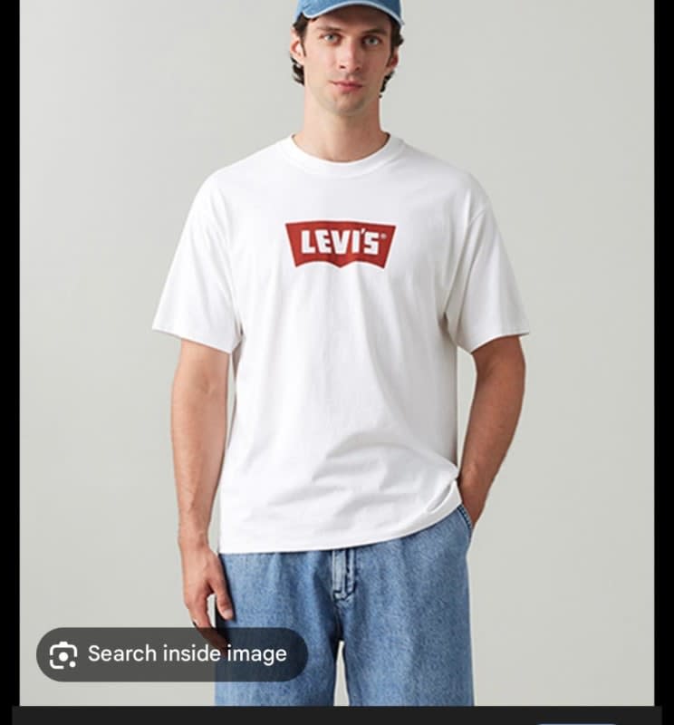 Men’s Levi’s White Batwing Logo T-Shirt image 1
