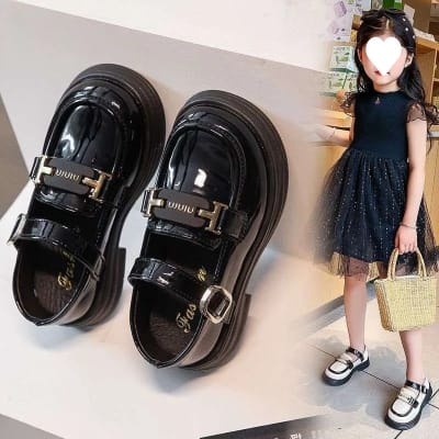 Luxury black girl shoes