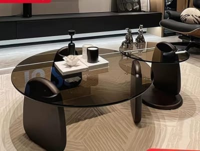 Luxury Black Glass Center Table