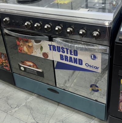 Belle Vie 5 Burner Gas Cooker with Oven β Glass Top & Large Capacity